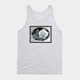 Blue-Gray Rose Tank Top